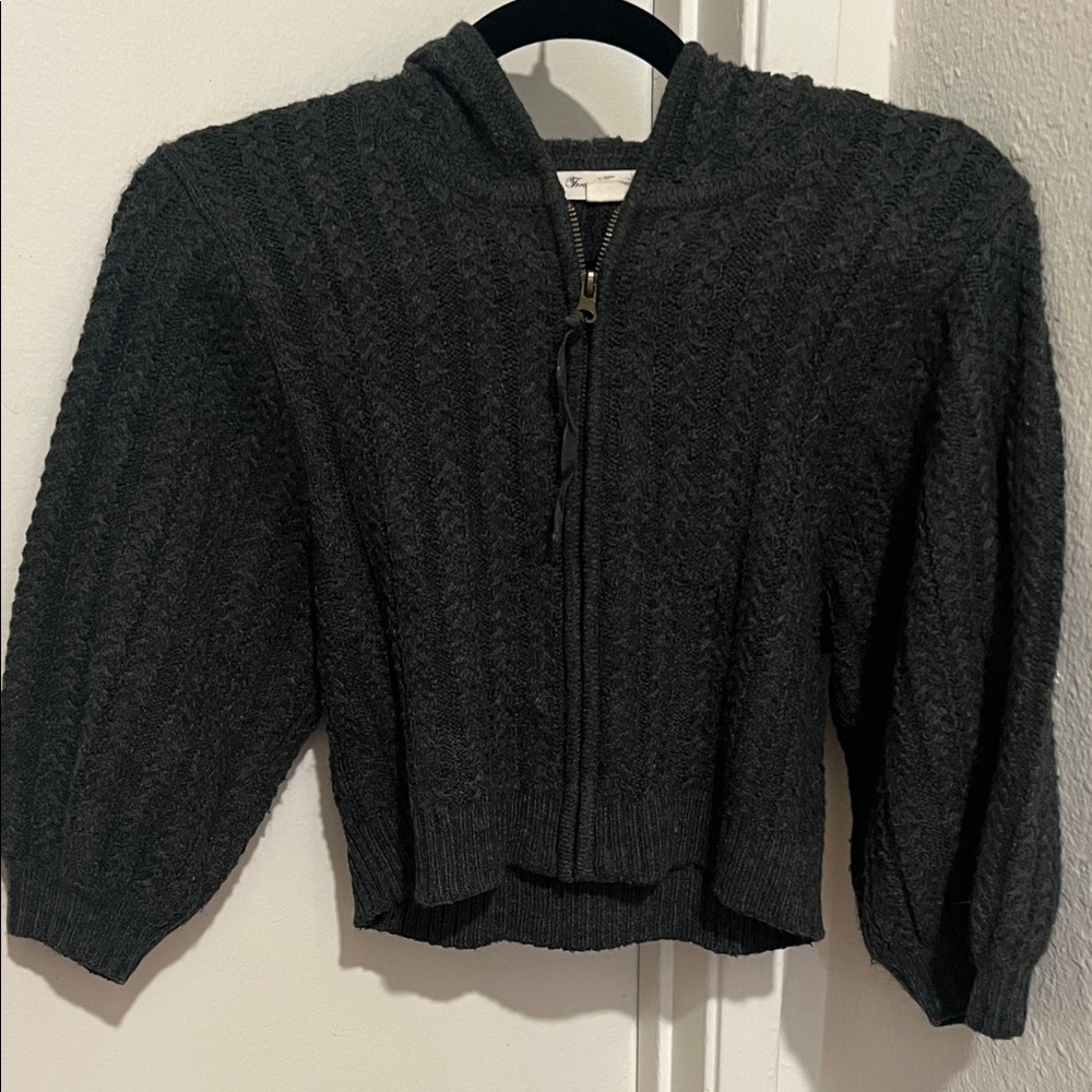 Forever 21 Black Cable Knit Cardigan